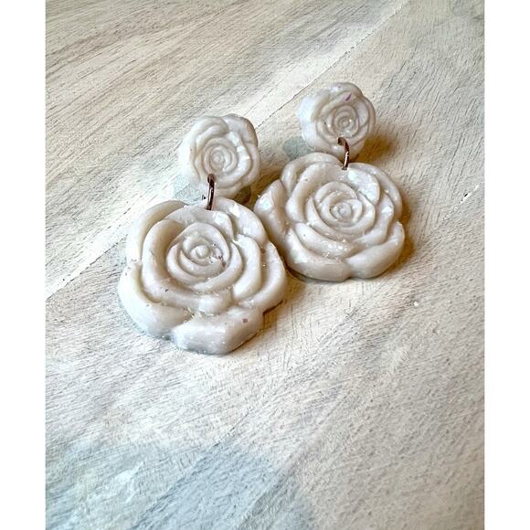 Earrings Statement Earrings Handcrafted Artwork Opal Floral - Picture 1 of 5